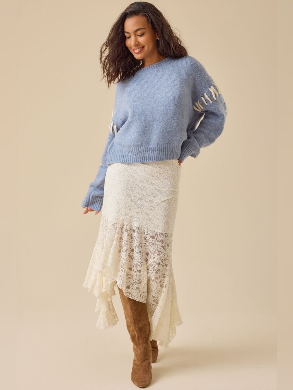 Altar'd State Faith Midi Lace Skirt